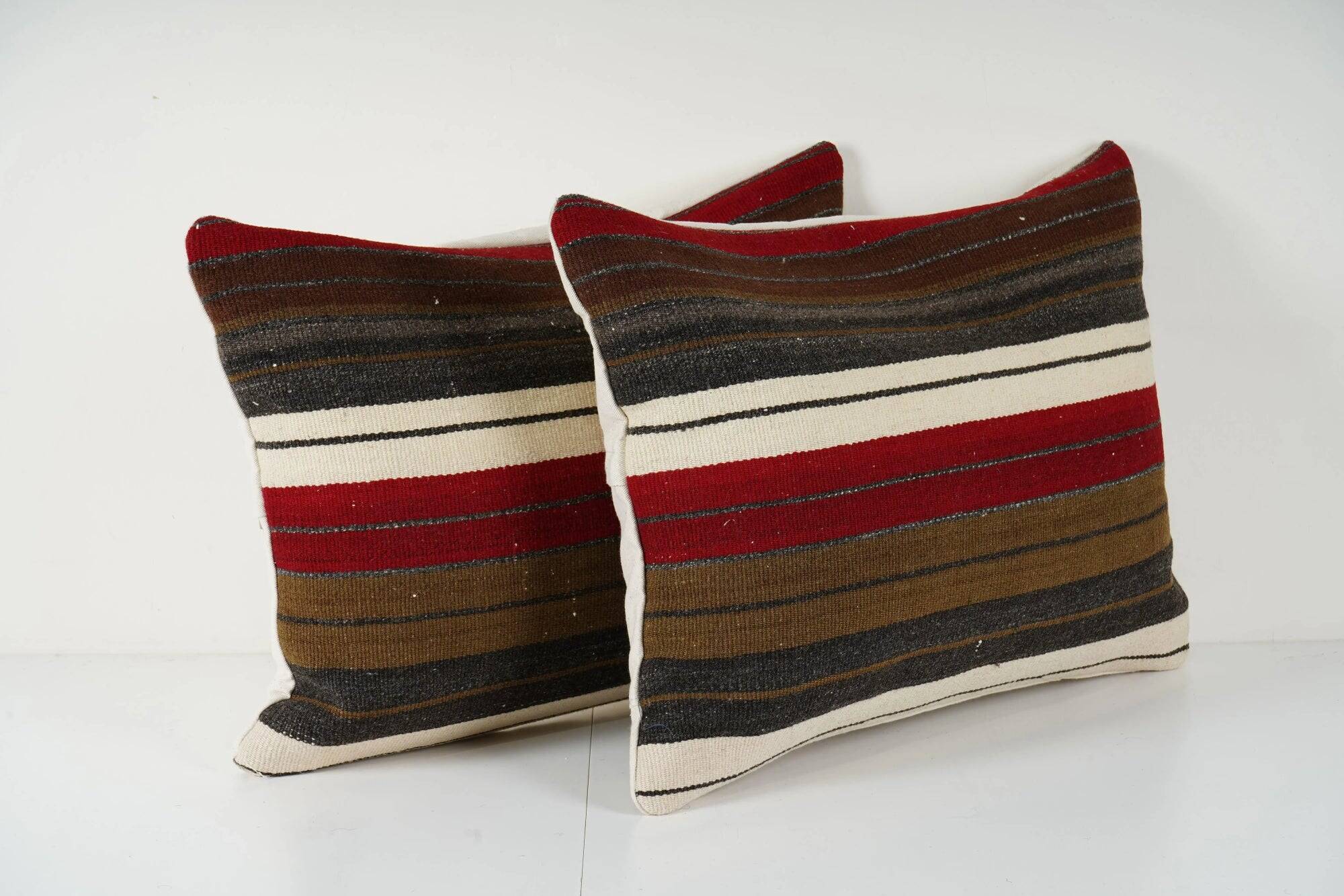Set of 2 vintage kilim cushion covers 46x61 cm