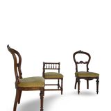 2 chaises et 1 chaise de coin italiennes, années 1950