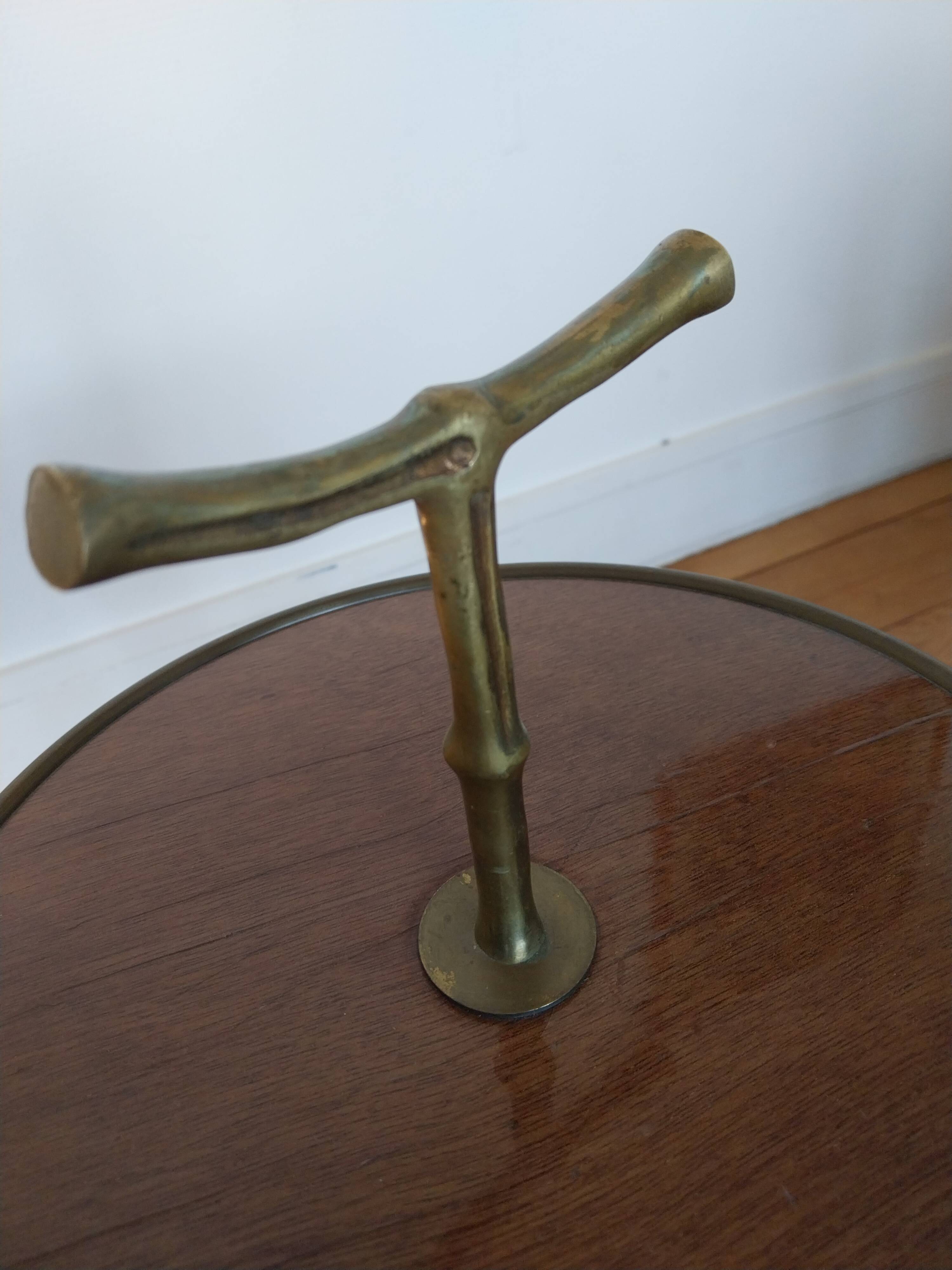 Martini table Maison Baguès bamboo imitation brass side table guéridon
