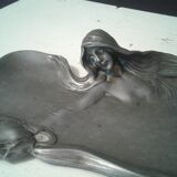Tin trinket bowl Art Nouveau
