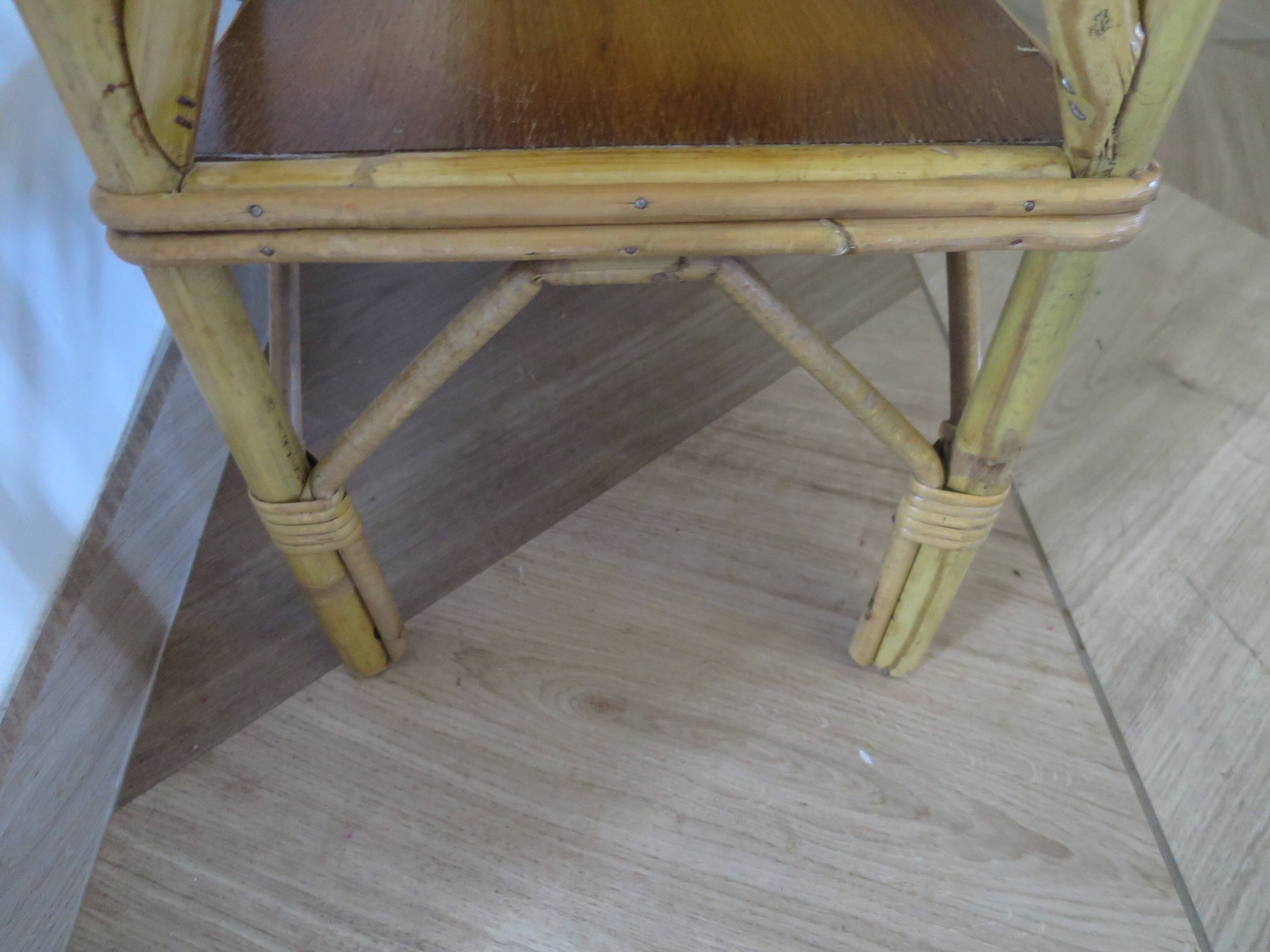 vintage -étagère-bibliotheque-bibus-asymétrique-bambou-bois-rotin-années 60