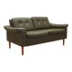 Green leather sofa, Danish design, 1970s, production: Denmark