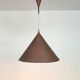 Brutalist pendant lamp, hand-hammered copper, E.S Horn Aalestrup, Denmark 1950-60