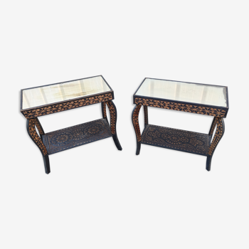 Pair of ethnic harness, mirror tray