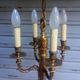 Antique gilded bronze chandelier in Louis XVI style, 4 lights, in working condition - 3.2 kg!