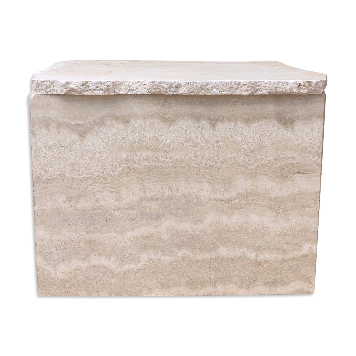 Bedside table / travertine sofa end