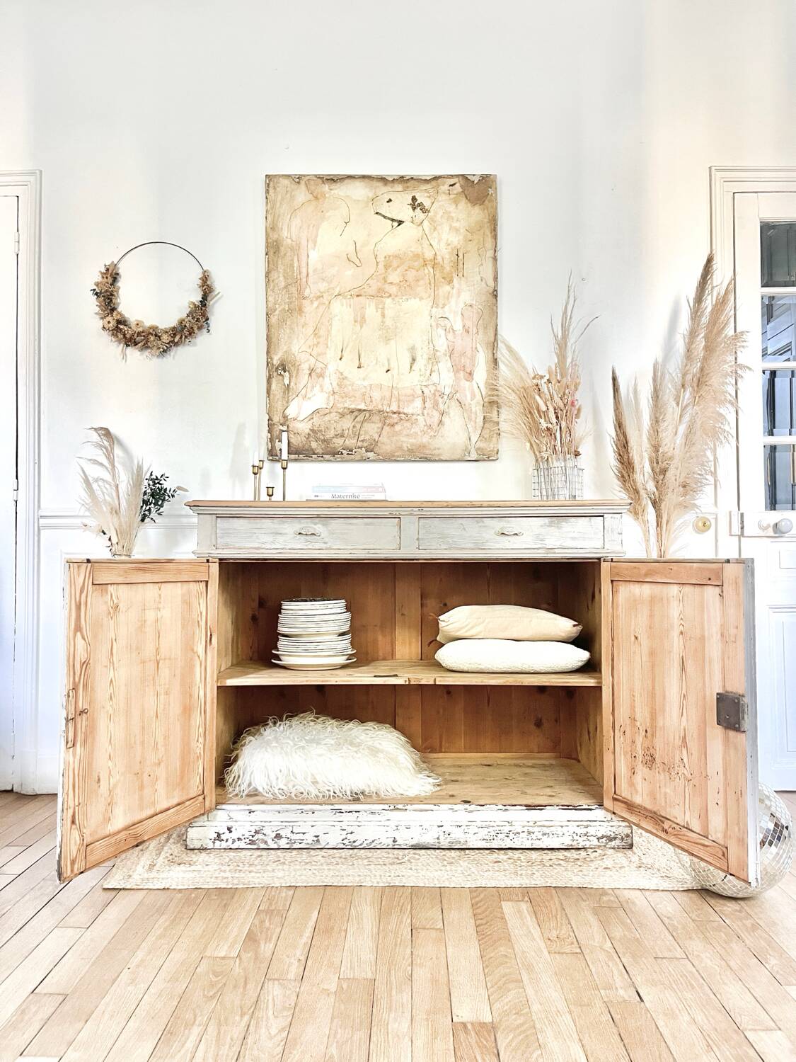 Antique patinated sideboard