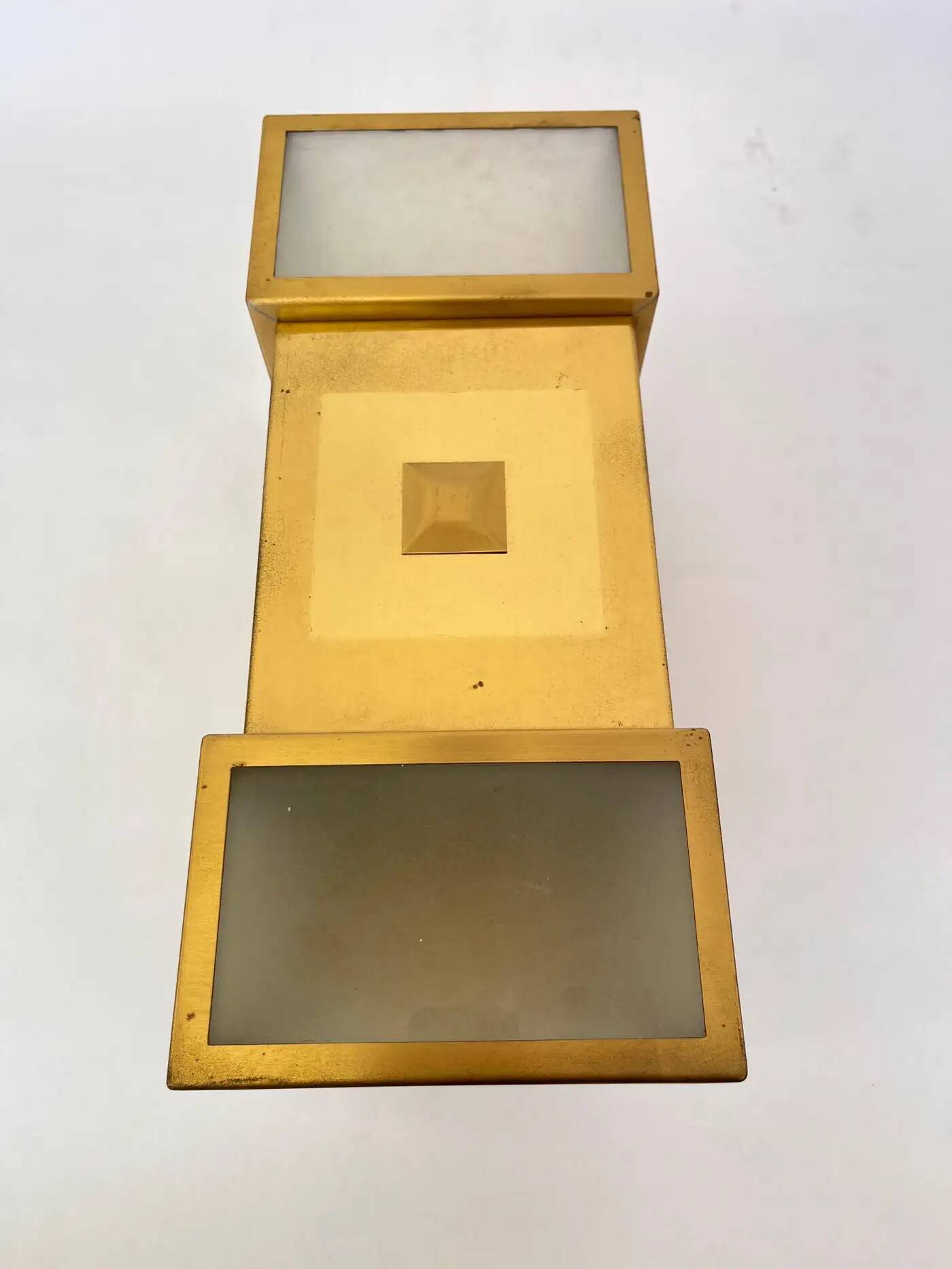 Applique murale ou plafonnier XXL en laiton, design années 1980 / Tchécoslovaquie