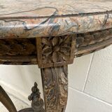 Wall lamp console - half moon carved wood old gilded