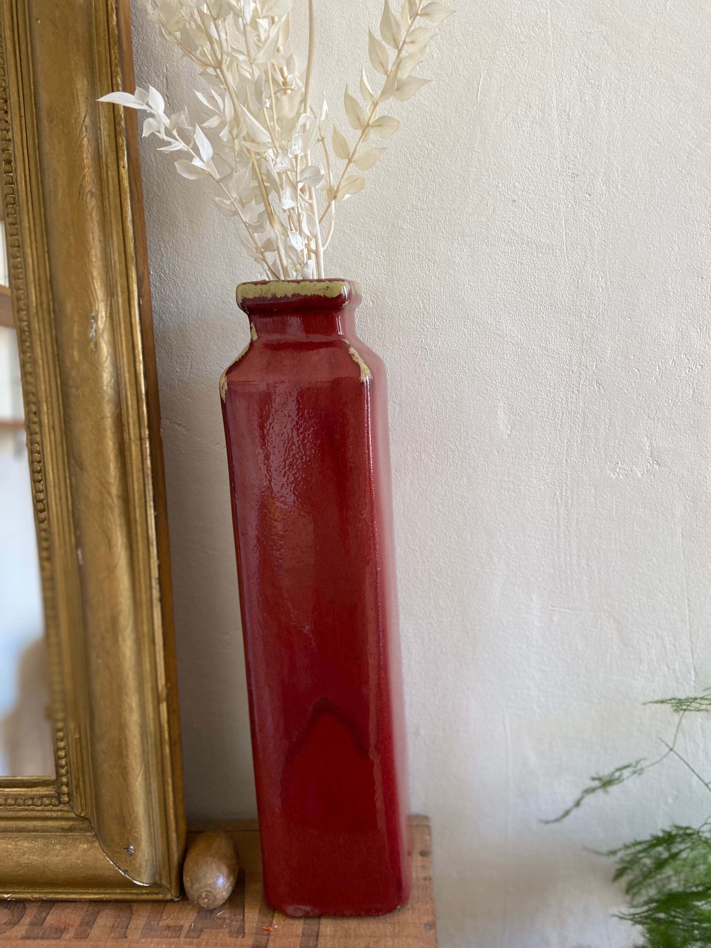 Rectangular Bordeaux ceramic vase