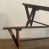 Paire de bancs de ferme
