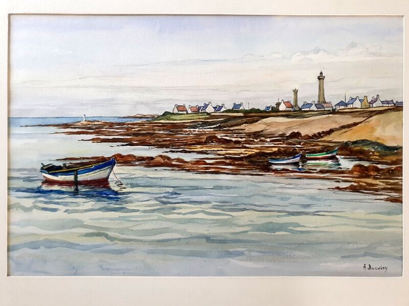 André Duculty (1912-1990) Watercolor on paper "Kérity, Penmarc'h, Finistère" Signed lower right
