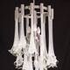 Great Design Murano Glass White Chandelier “Calle” by Venini, 1970