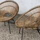 Pair of rattan armchairs