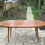 Oval wooden coffee table