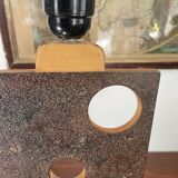 Vintage wood and metal lamp 47cm