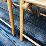 Set of 2 vintage folding chairs, rattan cane for Habitat, circa 70/80