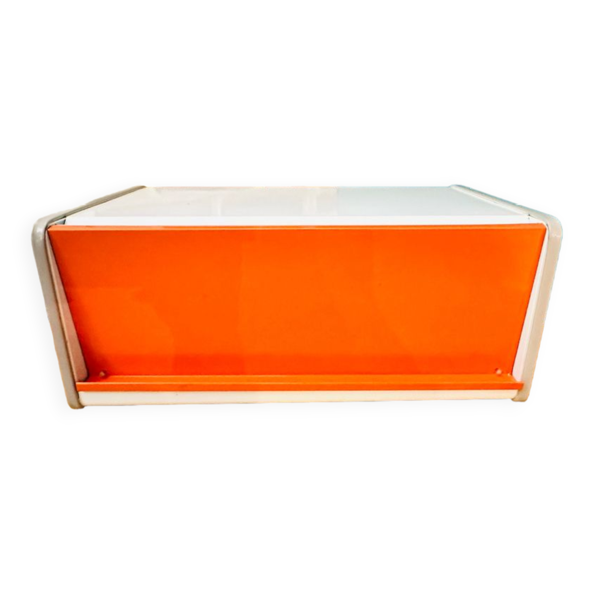 Vintage orange pop bread box 70'
