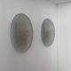 Pair of vintage sandblasted glass wall lights, France 1970s