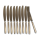 Set 10 1960 silver metal steel blade brewery knives
