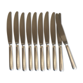 Set 10 1960 silver metal steel blade brewery knives