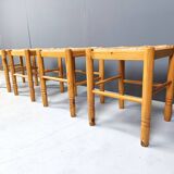 Vintage wicker stools - set of 4, 1960s
