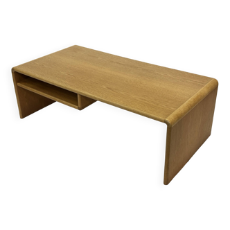 Table basse vintage minimaliste en chêne design années 80