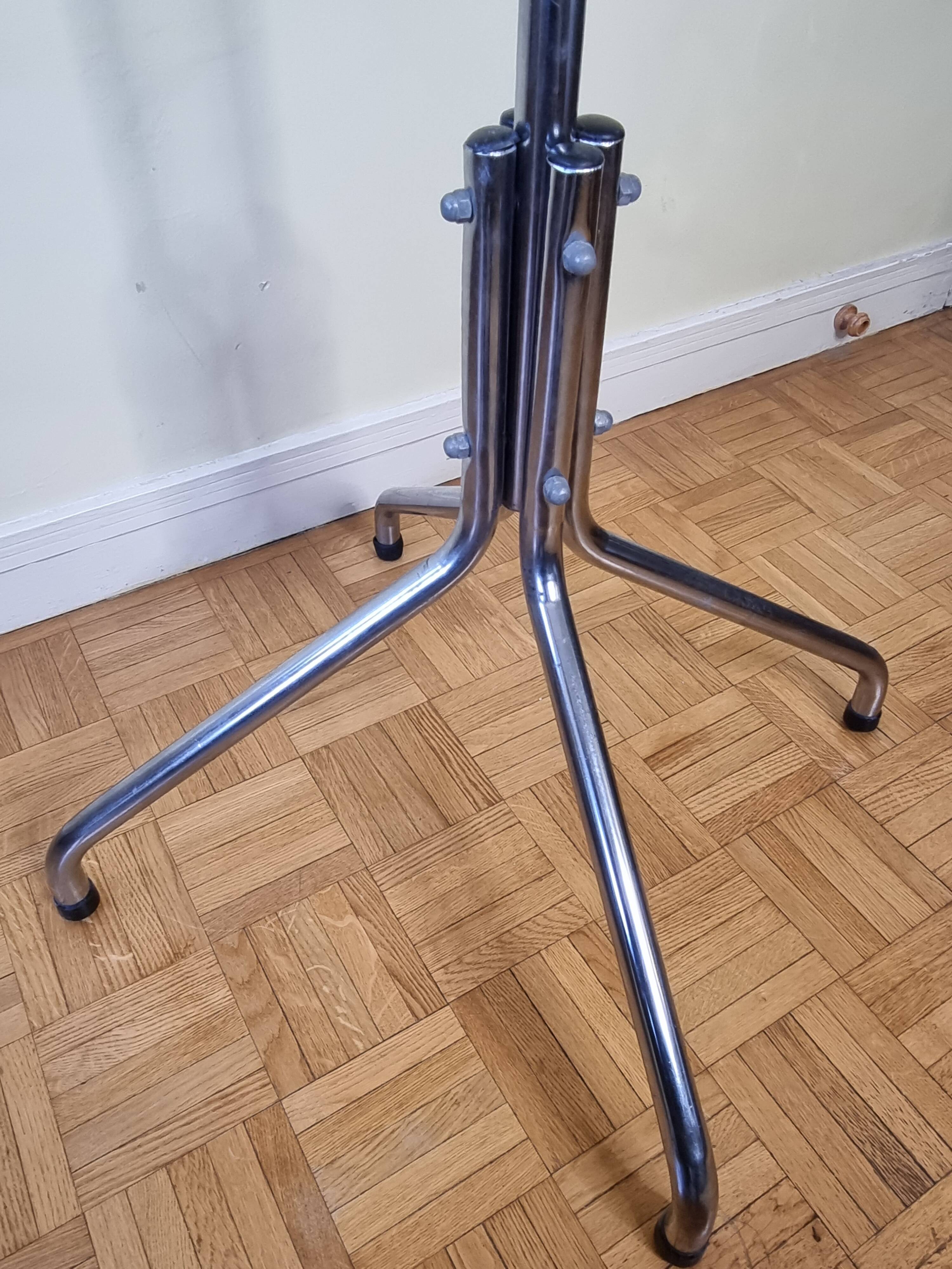 Vintage chrome metal coat rack, 1970s