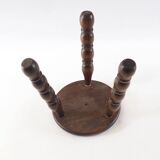 Tabouret tripode bois perlé