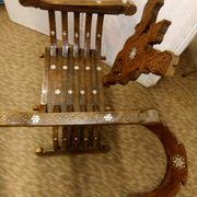 Old Syrian ethic armchair wood and mother-of-pearl