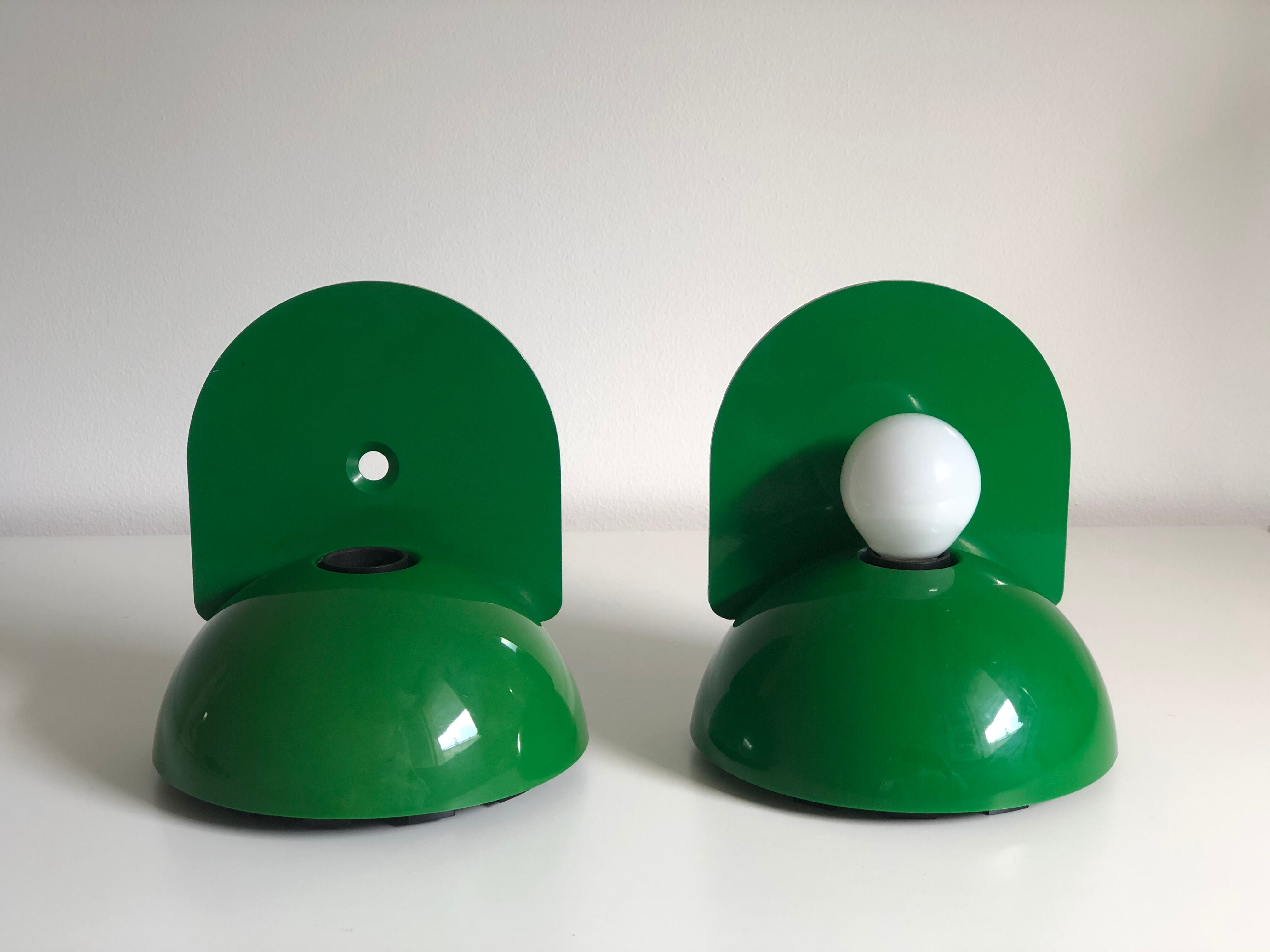 Green Buco sconce by Claudio Dini edited by Artemide, 1974