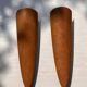 Pair of XL wall lights in thermoformed wood from the 80s, Lucid French design.