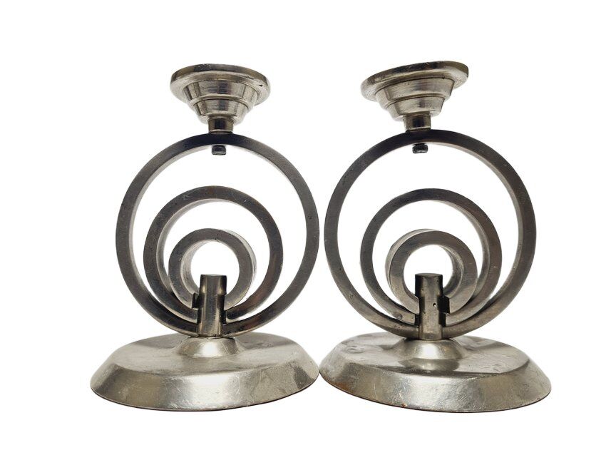 Art Deco candleholder, Germany, 1970s, set of 2