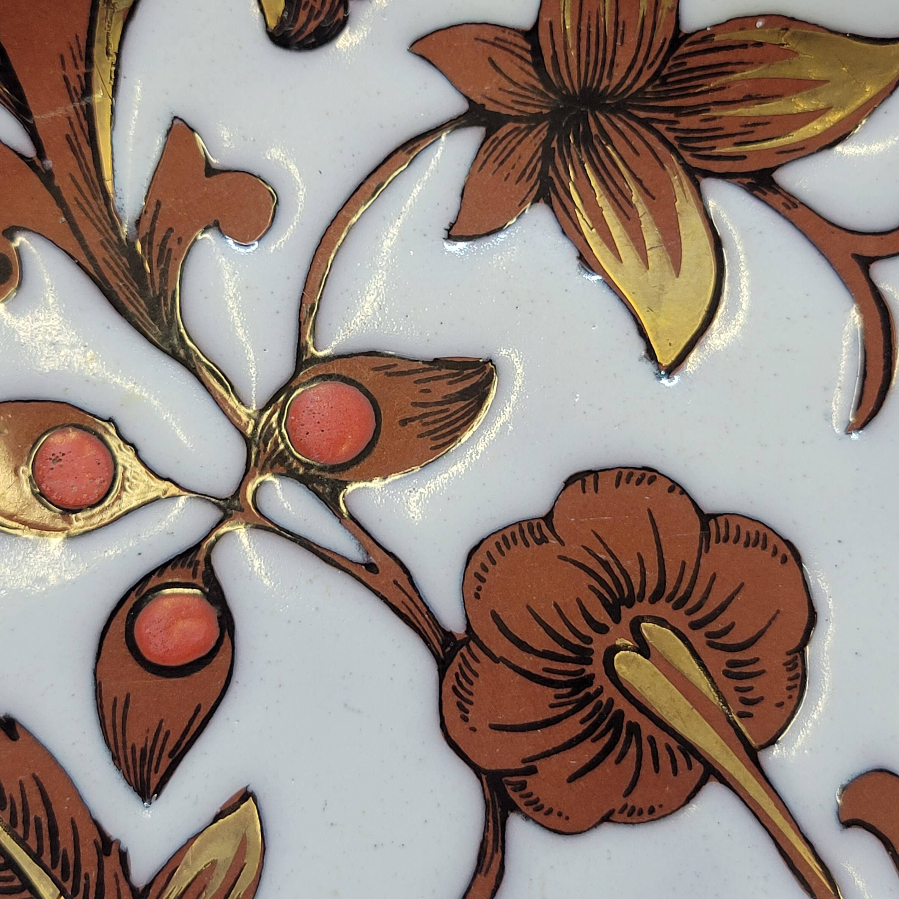 Longwy Cloisonné Enameled Basket Empty Pocket Cup Flowers Fe