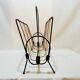 Vintage scoubidou vinyl magazine rack metal 50s 60s multicolor 1960
