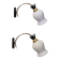 Duo of opaline brass wall lamps black or white finish of your choice