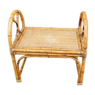 Side table in bamboo and rattan