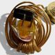 Superbe Lampe de Table Style Empire - Bronze Doré & Abat-jour Plissé