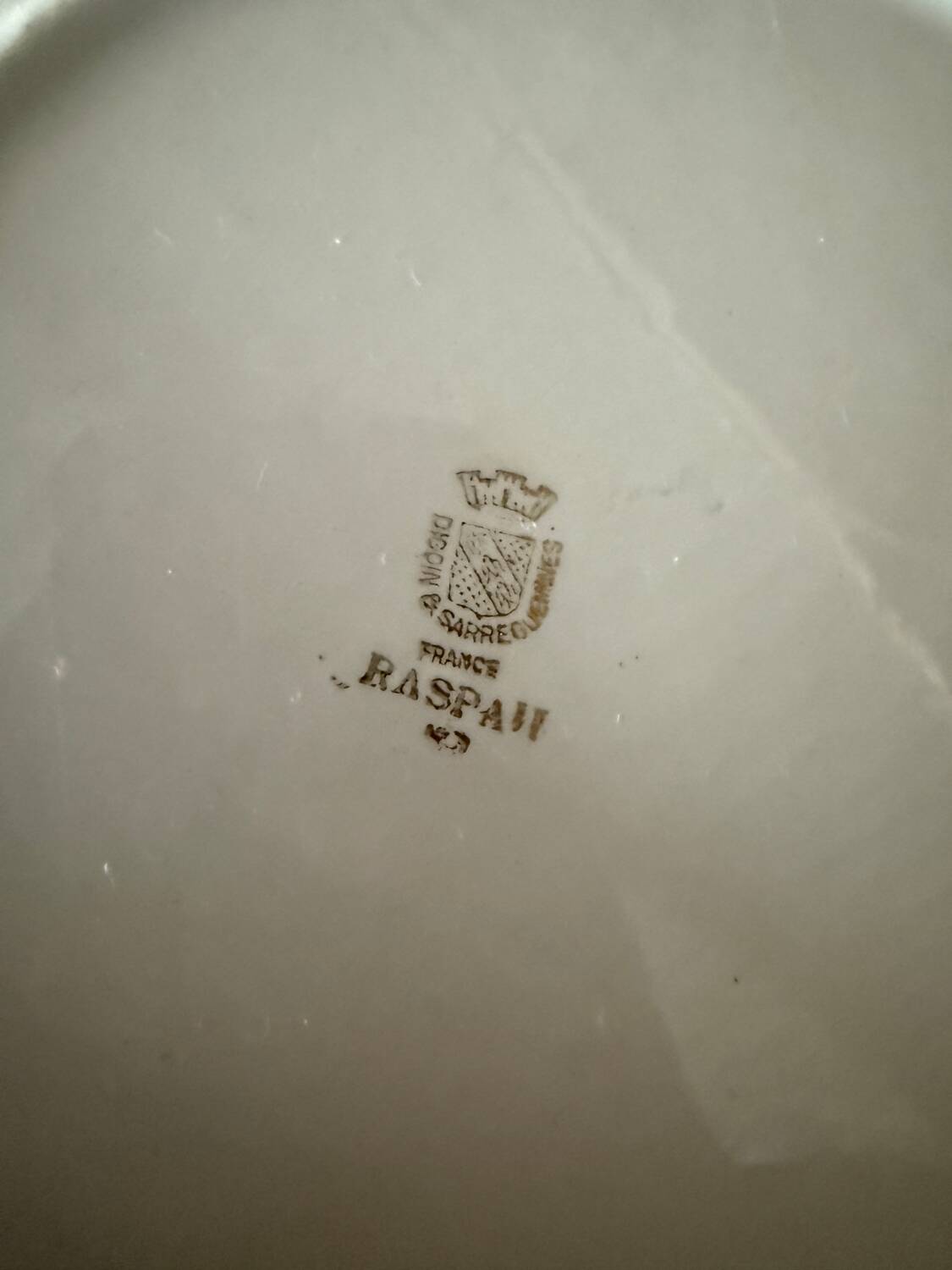 Pair of Sarreguemines Raspaud plates – Floral decoration