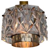 Pair of midcentury glass chandeliers/pendants by Kinkeldey, Germany, 1970s