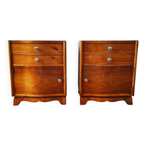 Paire de tables chevet - blond