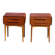 Teak bedside tables with oak legs attributed to Johannes Andersen, 1964, set of 2