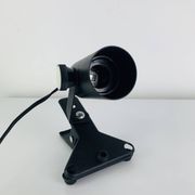 3 clip-on spotlights, black metal, 1960s, vintage
