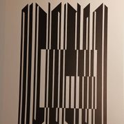 Vintage screen print by Victor Vasarely after a linear work, circa 1970