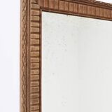 Old beveled mirror, carved frame, mercury glass