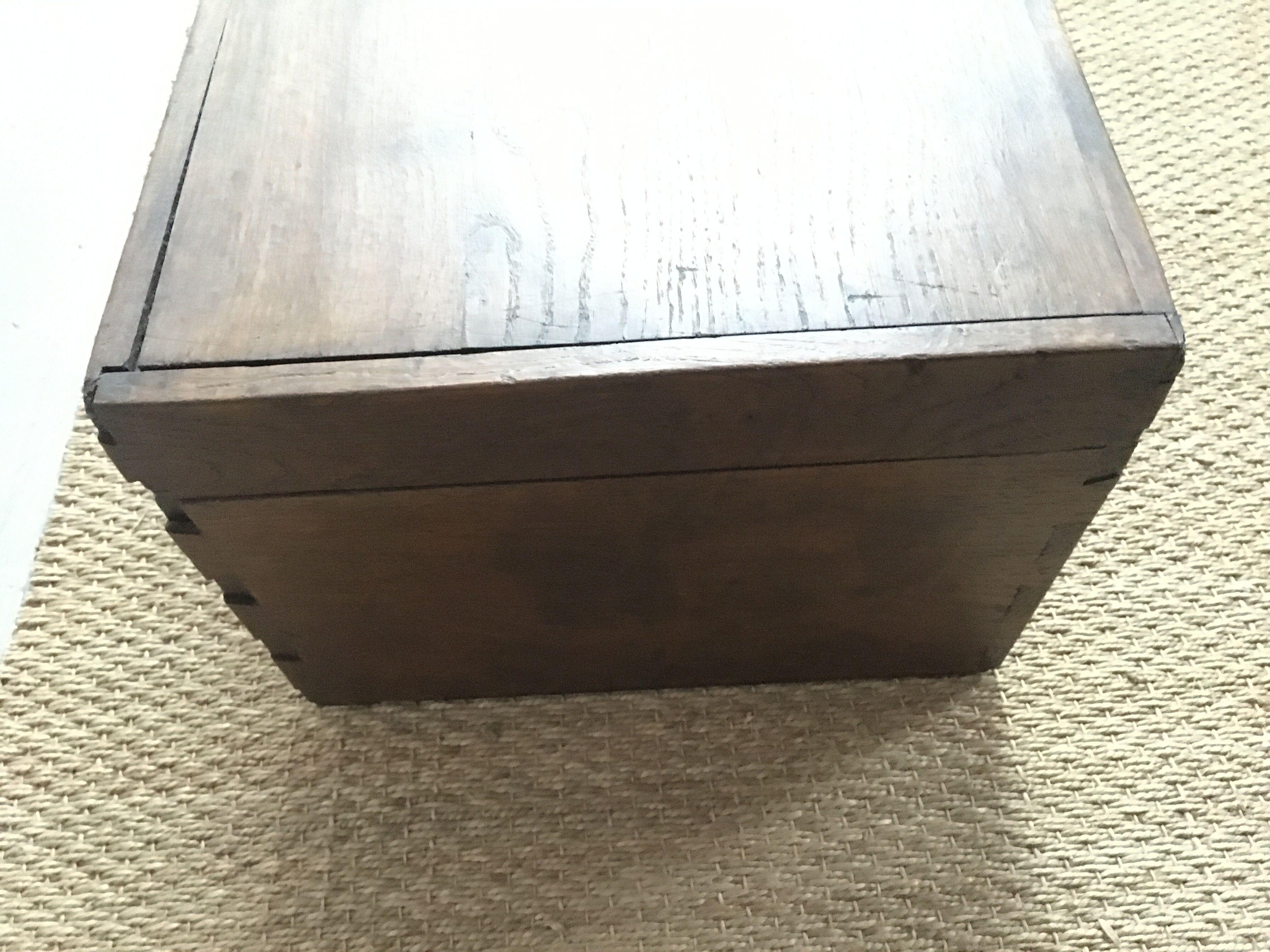 Old wooden travel chest