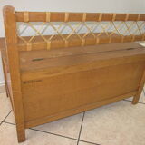 Vintage wooden and rattan chest