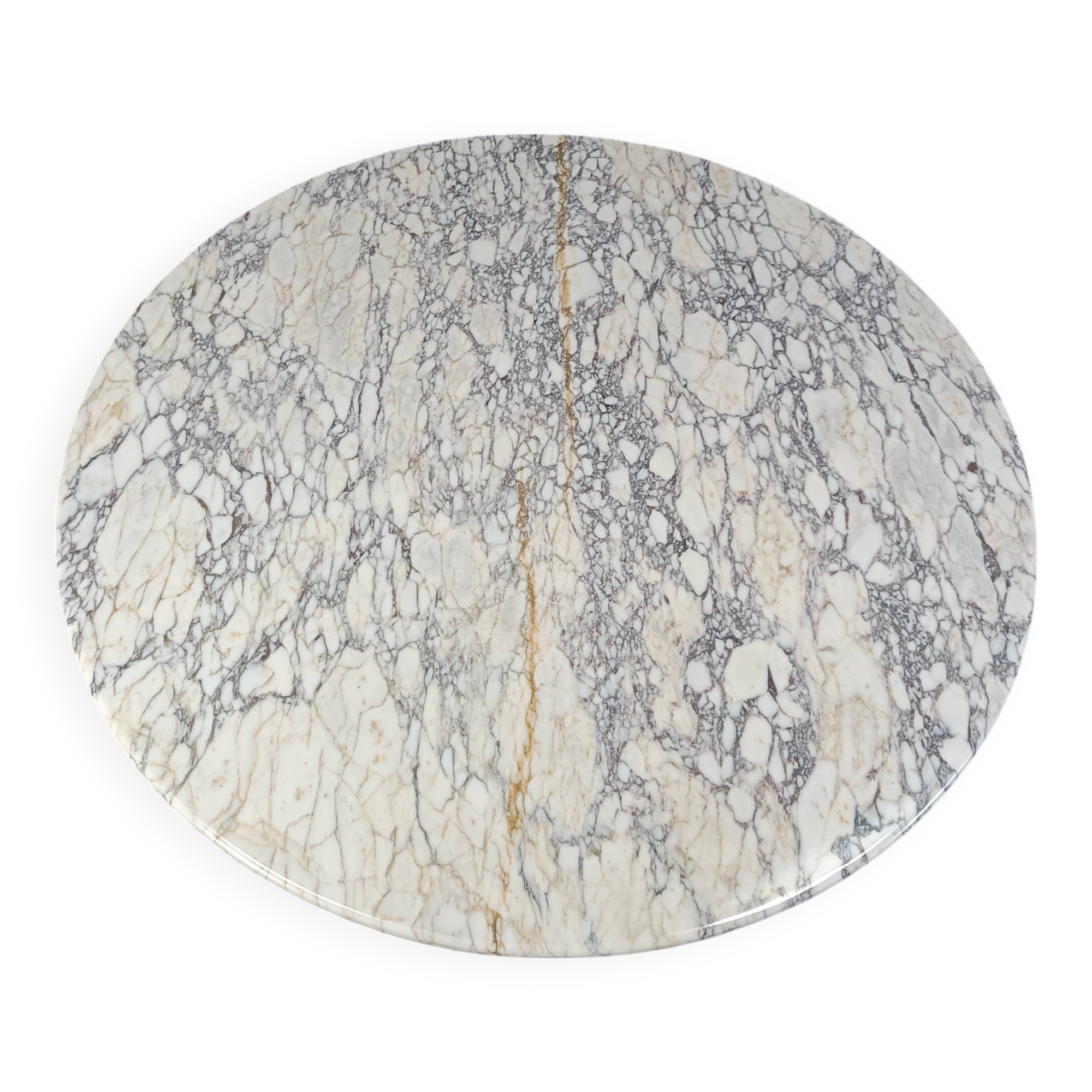 Vintage round marble dining table 1970s