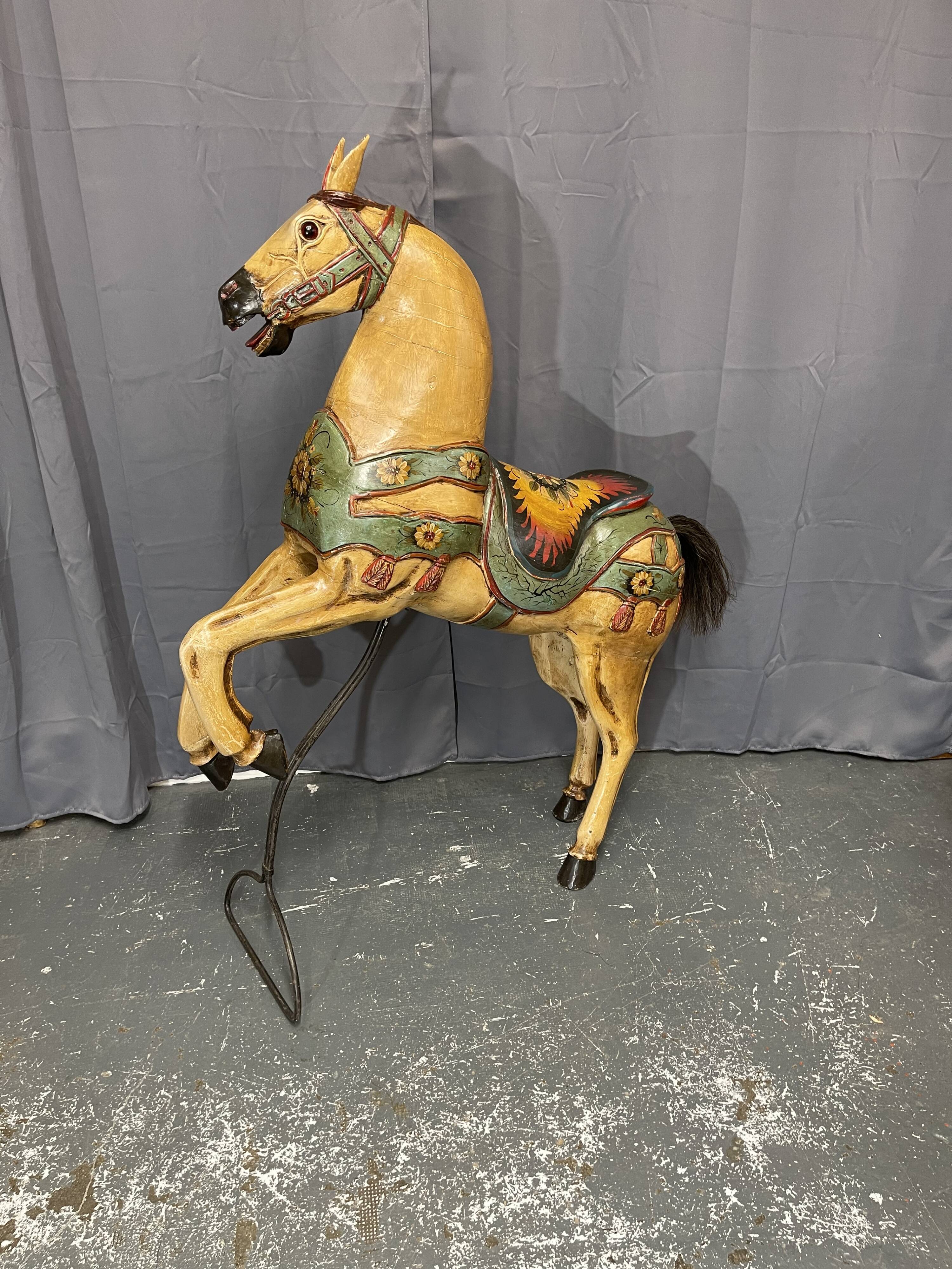 Old wooden carousel horse 1900