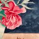 Vintage watercolor with peonies